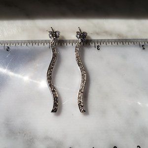CZ Linear Drop Earrings